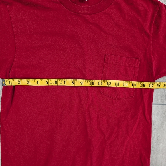 Vintage TownCraft JCPenny Blank Red Pocket Single Stitch T Shirt Size Medium - Picture 5 of 7